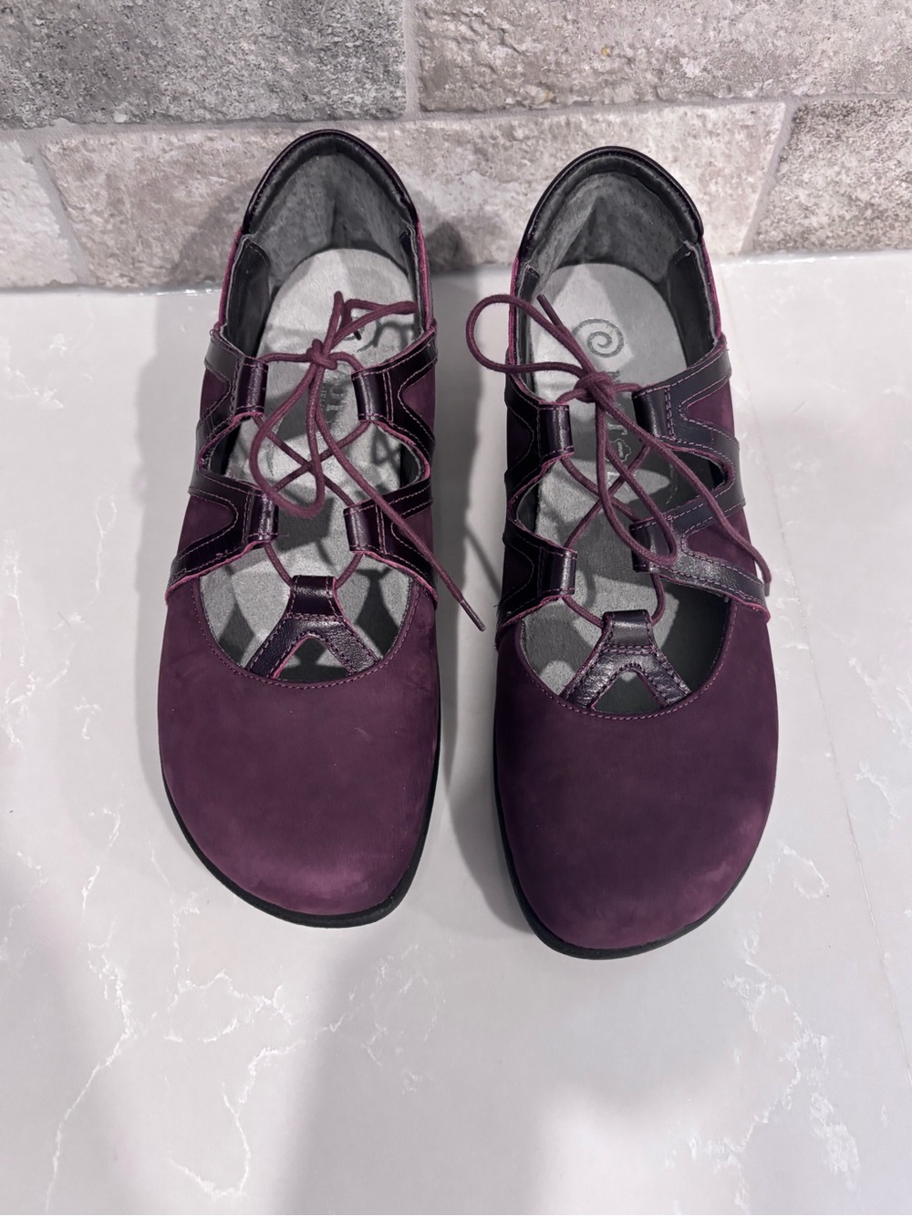 Naot Purple Leather Lace-Up Comfort Shoes EU 38